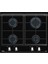 GZC 64300 XBN Ankastre ExactFlame Teknolojili Kristal Cam Gazlı Ocak Döküm Izgara Siyah 60 cm 112570029 1