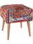 Praga Kare Puf Turuncu Kilim Desenli 1