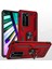 Huawei P40 Pro Kılıf Shockproof Standlı Yüzük Tutuculu Mega Case Vega + Pet Ekran Koruyucu Siyah 4