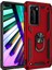 Huawei P40 Pro Kılıf Shockproof Standlı Yüzük Tutuculu Mega Case Vega + Pet Ekran Koruyucu Kırmızı 1