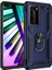 Huawei P40 Pro Kılıf Shockproof Standlı Yüzük Tutuculu Mega Case Vega + Pet Ekran Koruyucu Lacivert 1