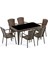 Rattan Plastik Wenge Bahçe Masa Sandalye Takımı 1
