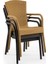 Rattan Plastik Wenge Bahçe Masa Sandalye Takımı 4