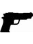 Tabanca-Gun-Silüet Sticker - 20588-1 Siyah 7 x 12 cm 1