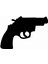 Tabanca-Revolver-Pistol-Gun-Silüet Sticker - 20593-1 Siyah 5.5 x 8 cm 1
