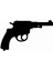 Tabanca-Revolver-Pistol-Gun-Silüet Sticker - 20594-1 Siyah 6 x 10 cm 1