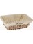 1522A Şık Tasarımlı Kahverengi Krem Dikdörgen Hasır Ekmek Sepeti 1