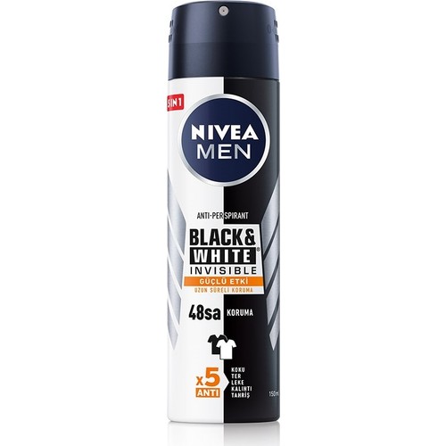 Nivea Men Black&White Invisible Güçlü Etki Sprey Deodorant 150 ml