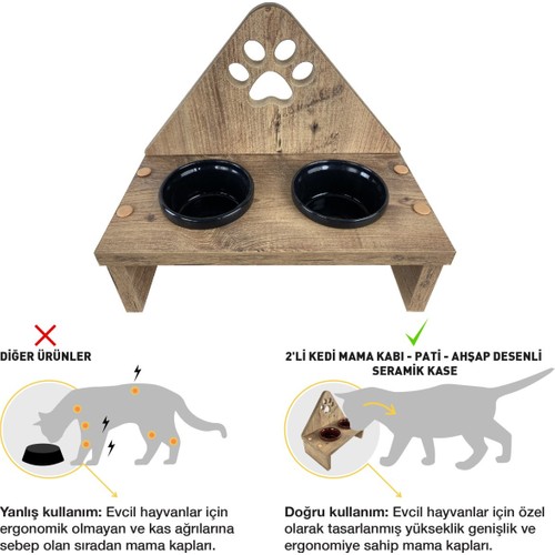 odun concept seramik kaseli kedi mama kabi tamamen ahsap fiyati