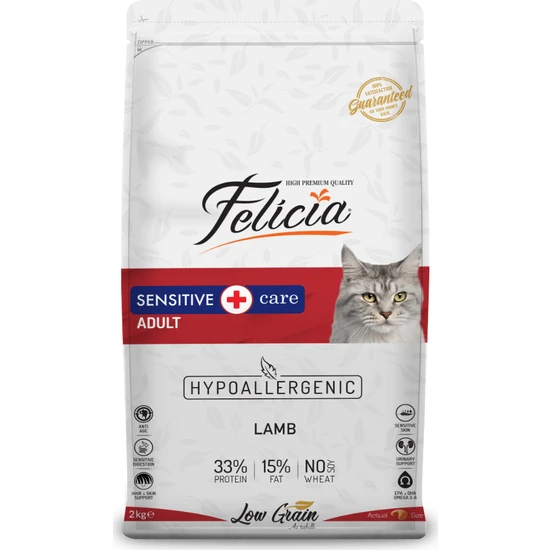 Felicia 2 Kg Kuzu Etli Yetişkin HypoAllergenic Kedi Maması