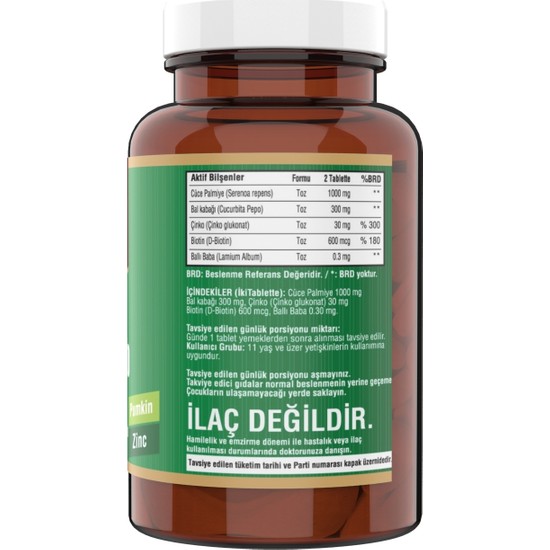 Ncs Saw Palmetto 1000 Mg Pumpkin Biotin Zinc Complex 120 Fiyatı