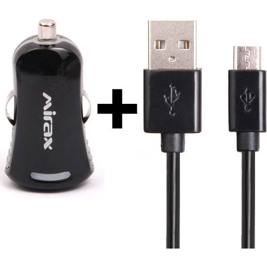 Mirax Micro USB Kablo + Araç Şarj Aparatı - Siyah