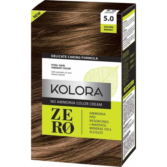 Kolora Zero Amonyaksız Saç Boyası Kahverengi 5.0