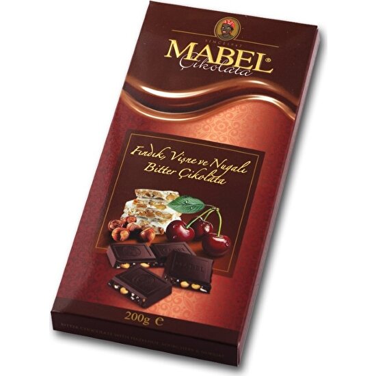 Mabel Fındık, Vişne, Nuga Dolgulu Bitter Çikolata 200 gr Fiyatı