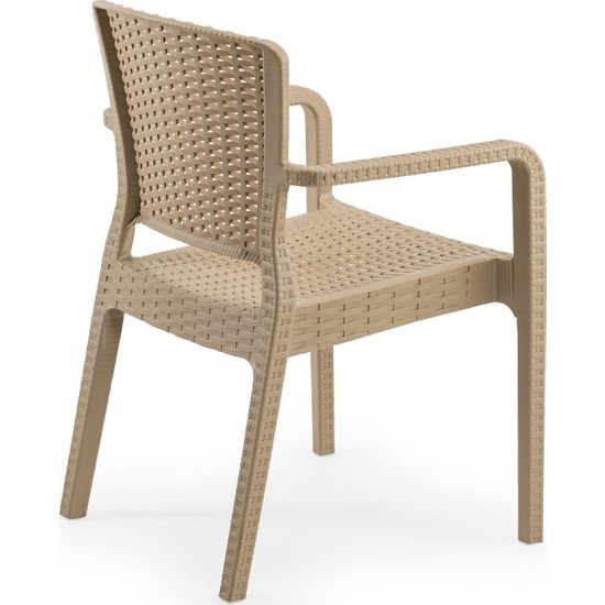 Bintaş Mobilya Yuvarlak Bej Dış Mekan Bahçe Masa Sandalye Fiyatı