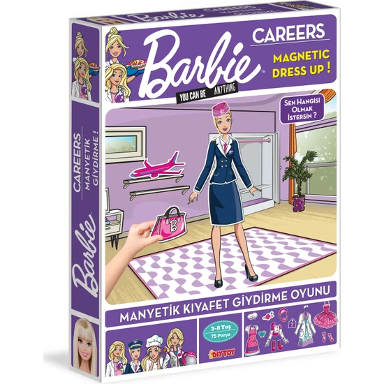 Diytoy Barbie Manyetik Kıyafet Giydirme Oyunu - Dress Up Career
