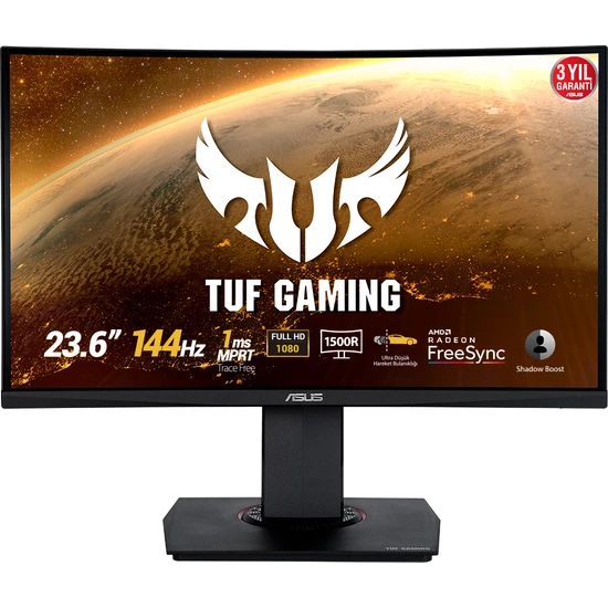 Asus Tuf Gaming VG24VQ 23.6 144Hz 1ms (HDMI+Display) Freesync Curved Monitör
