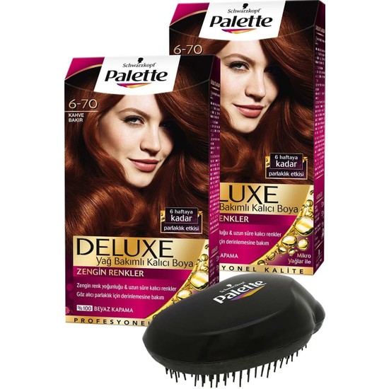 Palette Deluxe 670 Kahve Bakır x 2 Adet + Saç Açıcı Tarak Fiyatı