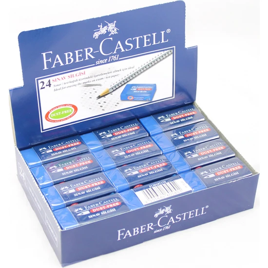 Faber-Castell No:24 Orta Boy Mavi Sınav Silgisi 24'lü