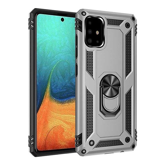 Esepetim Samsung Galaxy A51 Gri Zırhlı yüzüklü Tank Tam Fiyatı