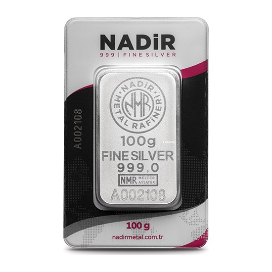 Nadir Fine Silver 999 Ayar Külçe Gümüş 100 Gram