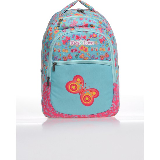 Kaukko Kids Love Butterfly Okul Sırt Çantası Rubber L5024