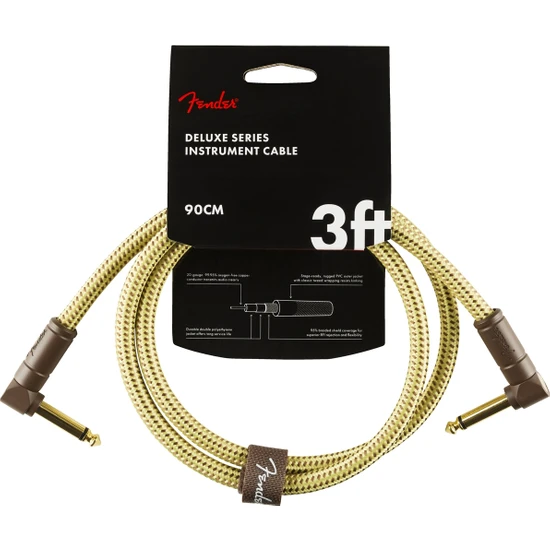 Fender Deluxe Series Instrument Cable Tweed - 90CM Enstrüman Kablosu