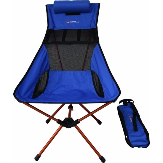 Famedall Carry Portatif Kamp Sandalyesi Mavı