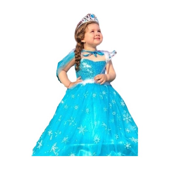 Deha Moda Elsa Frozen Anna Karlar Ülkesi Kız Çocuk Party Doğum Günü Kıyafeti Kostümü