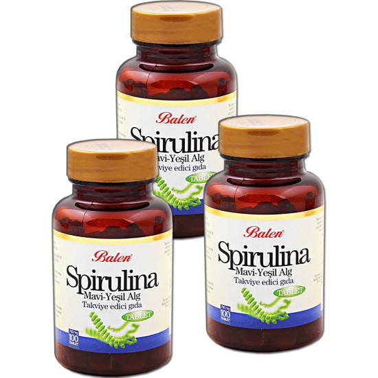 Balen 3 Adet Spirulina Tablet 100 Adet 700 mg Yosun Hapı Fiyatı