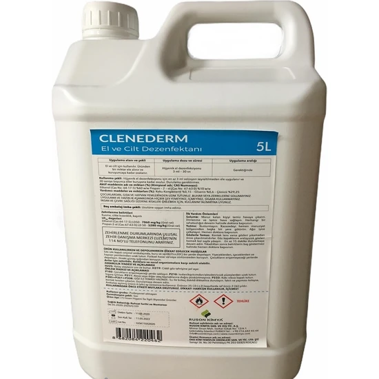 Clenederm Antibakteriyel El ve Cilt Dezenfektanı 5 lt