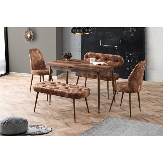 Sivasgözde Banklı Mutfak Masası Takımı 2 Sandalye 75 x Sivasgözde Banklı Mutfak Masası Takımı 2 Sandalye 75 x