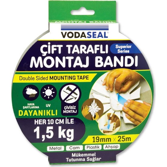 Vodaseal Çift Taraflı Montaj Bandı 19Mmx25M