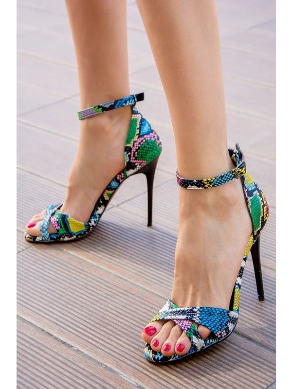 Fox Shoes Renkli Kadın Topuklu Ayakkabı B922113707