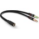 PSGT Kulaklık Mikrofon Ayırıcı Y Splitter Kablo 2 x 3.5 mm Stereo Kablo