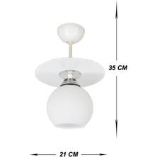 Venon Aydınlatma Ufo Tekli Camlı Beyaz Avize