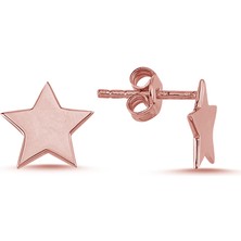 Bigakan Kadın Rose Yıldız Küpe Genç Gümüş Küpe