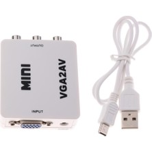 Echoes 1080P Hdtv Pc Için Mini Vga'dan Av Rca Dönüştürücü VGA 2AV Cvbs+Ses Adaptörü (Yurt Dışından)