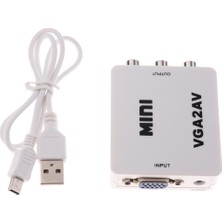 Echoes 1080P Hdtv Pc Için Mini Vga'dan Av Rca Dönüştürücü VGA 2AV Cvbs+Ses Adaptörü (Yurt Dışından)