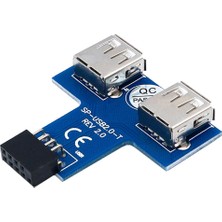 Echoes USB 9 Pimli Başlık (2x5) 2 Bağlantı Noktası Çift Kart Dahili Adaptörü (Yurt Dışından)