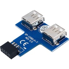 Echoes USB 9 Pimli Başlık (2x5) 2 Bağlantı Noktası Çift Kart Dahili Adaptörü (Yurt Dışından)