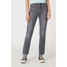 Wrangler Slim Fit Dar Kesim Yüksek Bel Siyah Esnek Walker Jean Denim Kot Pantolon