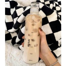 Comprox Sağlıklı Cam Su Şişesi 700ML Motivasyonlu Sızdırmaz Matara Suluk Borosilikat CaM