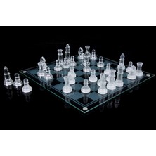 Comfoni Glass Chess Cam Satranç Takımı (20 cm x 20 Cm)