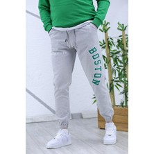 Wafrazon Boston Baskılı Yazlık İnce Eşofman Altı 07 Erkek Pamuklu Rahat Kalıp 2023 Sezon