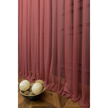 Evdepo Home Taç Bordo Düz Renk, 1/2,5 Normal Pile Tül Perde Tek Kanat - 100 x 200 cm