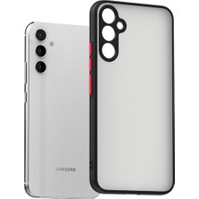 MTK Moveteck Samsung Galaxy A14 Uyumlu Kılıf Kamera Korumalı Arkası Mat Buzlu Tuşları Renkli Silikon + Hayalet Cam