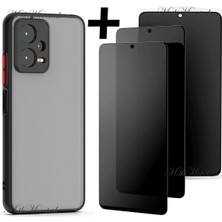 MTK Moveteck Xiaomi Poco X5 5g Uyumlu Kılıf Kamera Korumalı Arkası Mat Tuşları Renkli Silikon + Hayalet Cam Set