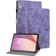 Xfashion Lenovo Için Pu Deri Kılıf M9 Sevimli Kaplan Desen Tablet Stand / Kart Tutucu ile Koruyucu Kovan (Yurt Dışından)