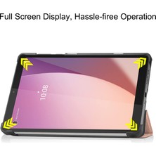 Xfashion Lenovo Tab M8 Gen 4, Üç Katlı Stand Koruyucu Tablet Kapağı Için Pu Deri Tablet Kılıfı (Yurt Dışından)